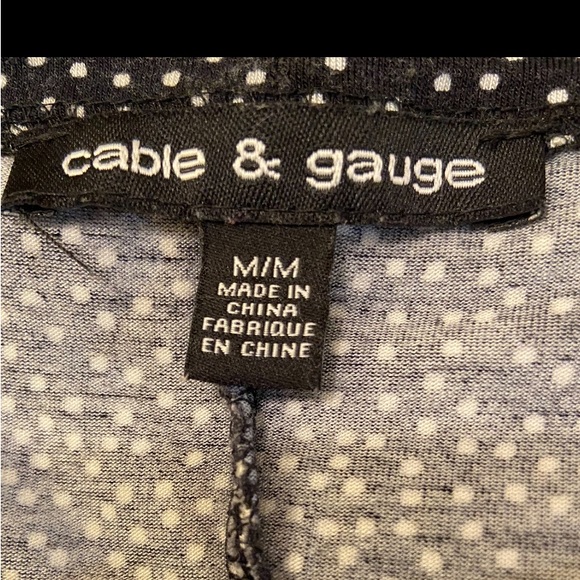 Cable & Gauge black blouse with peekaboo long sleeves. - Picture 4 of 5